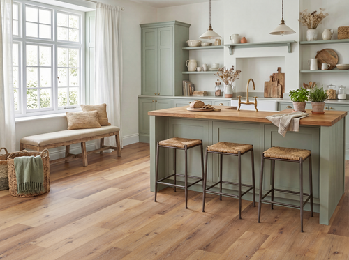 Ashdown smoked oak luxury vinyl plank flooring — The Loggia Collection, Lusso Flooring