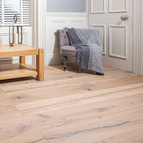 Bengaline whitened engineered European oak wide-board plank flooring — The Brockwood Collection, Lusso Flooring