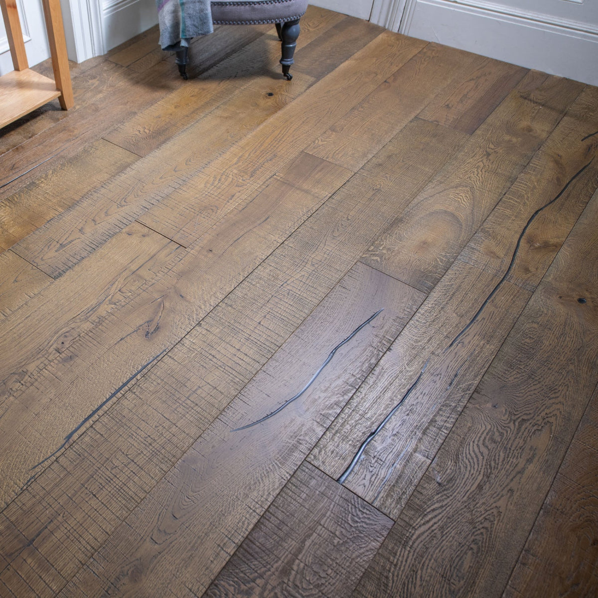 Faille honey engineered European oak wide-board plank flooring — The Brockwood Collection, Lusso Flooring