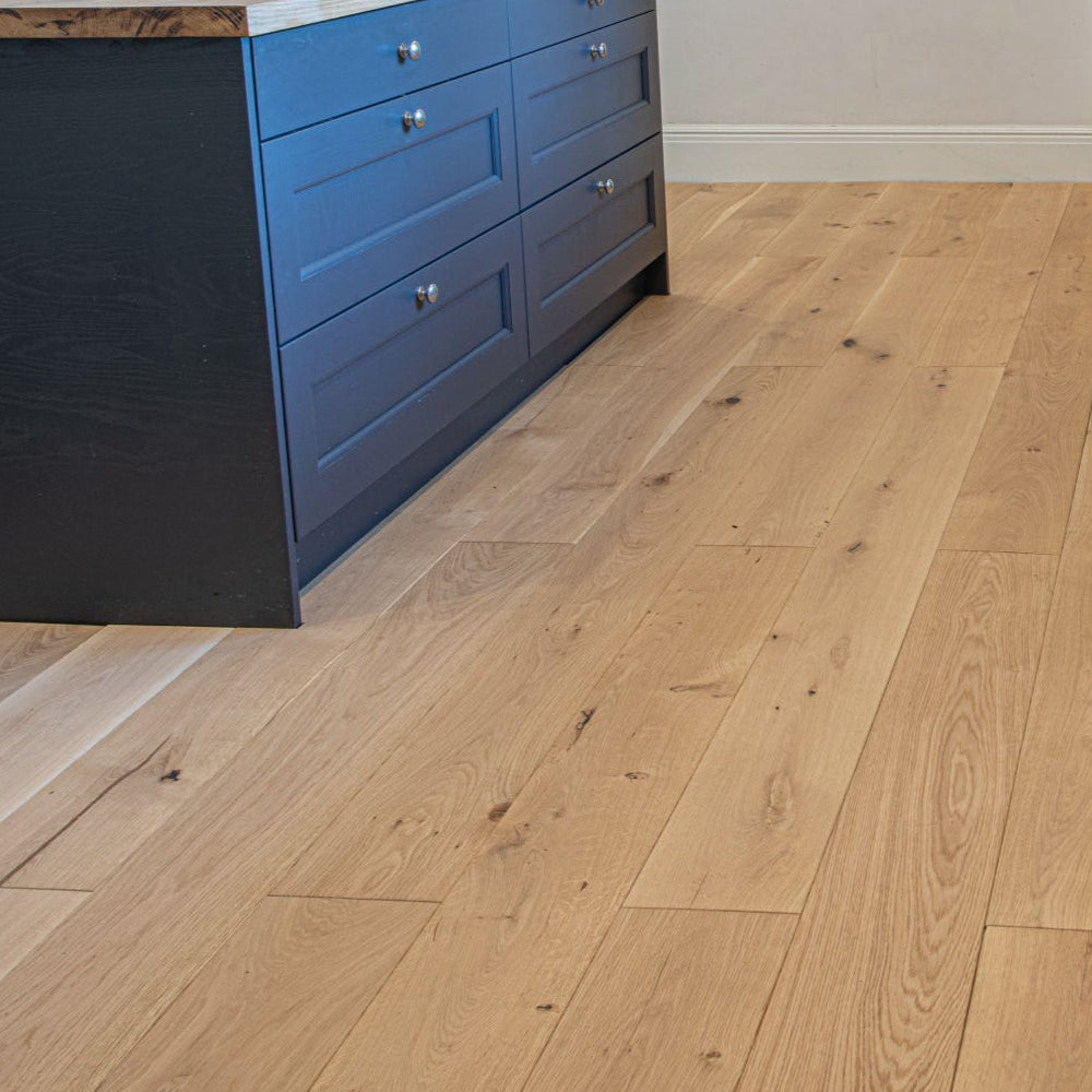 Gauze pale engineered European oak wide-board plank flooring — The Brockwood Collection, Lusso Flooring